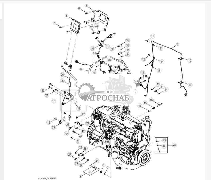 Электросхема двигателя (Tier II 6068HDW76) 